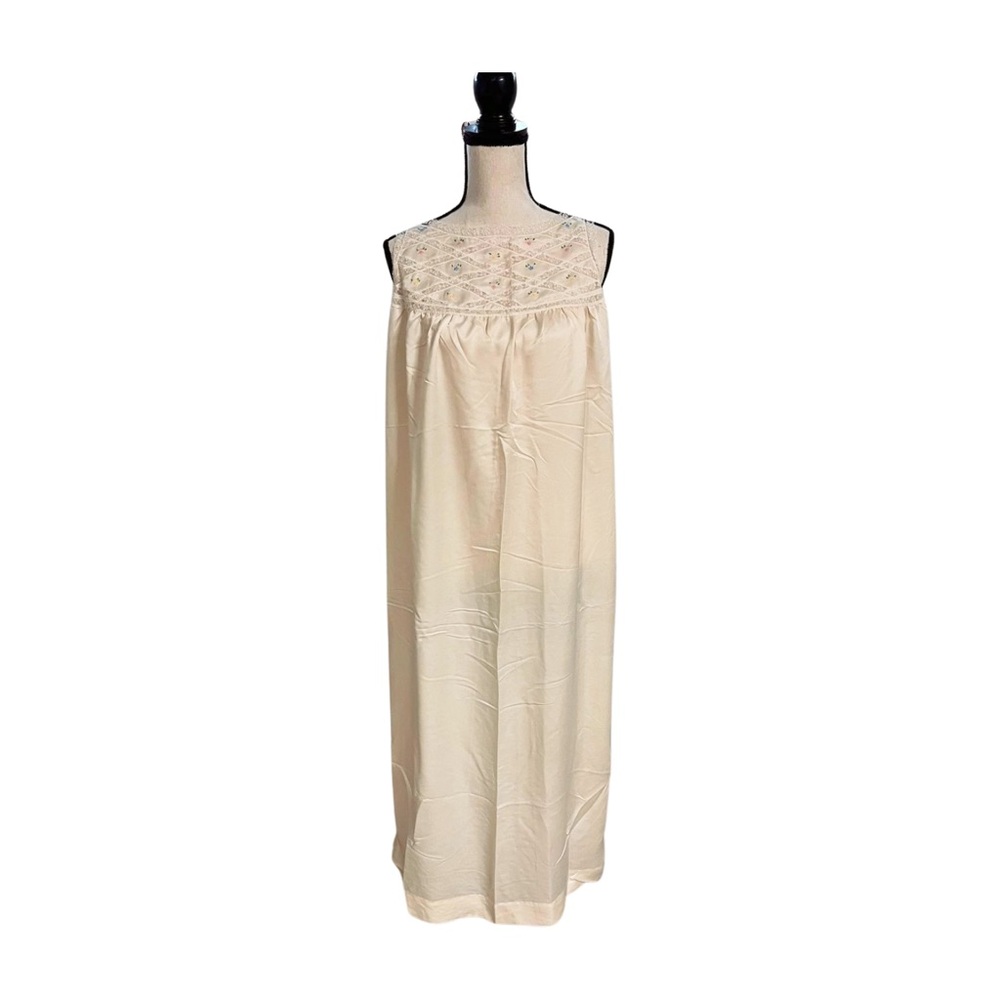 Eve Stillman Vintage Cream Nightgown with Embroidery